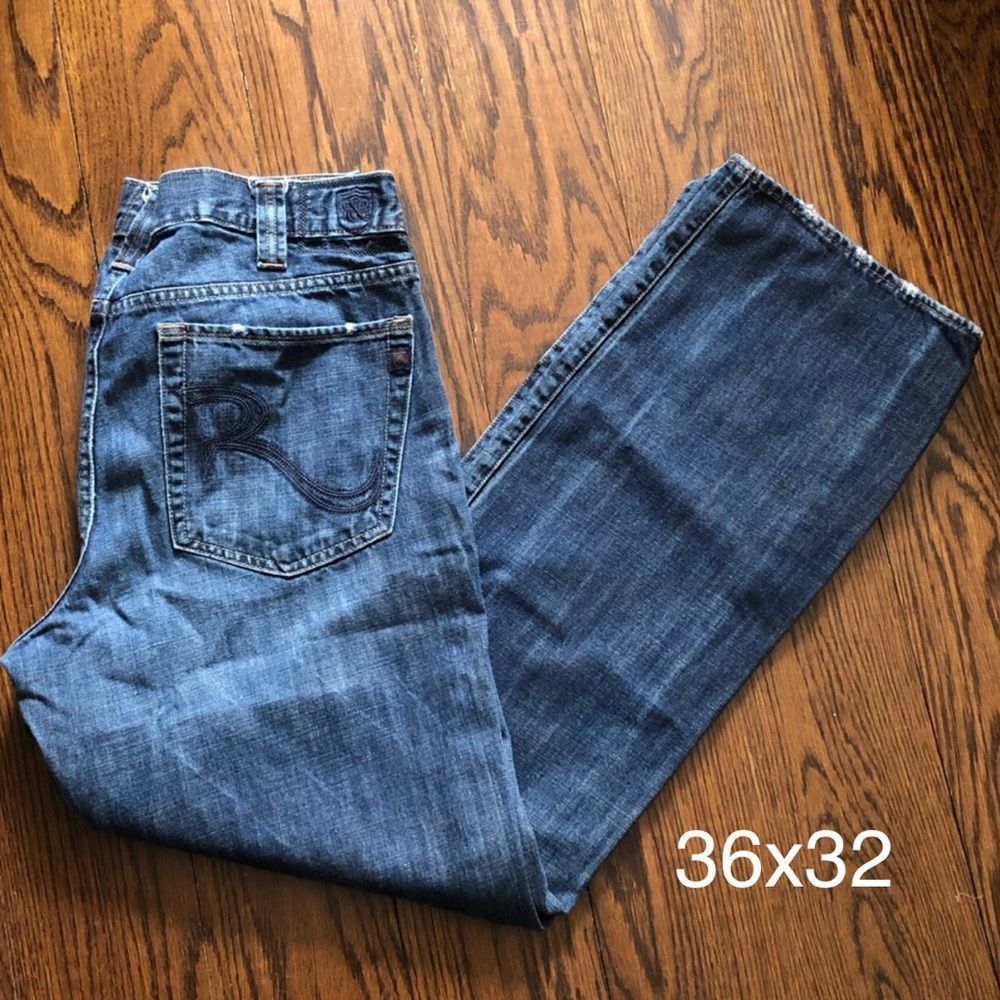 ROCK & REPUBLIC Mens Straight Leg Jeans 36x32